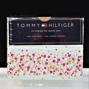 Vintage Tommy Hilfiger Full Flat Sheet Huckleberry Corner Floral Cottagecore NOS